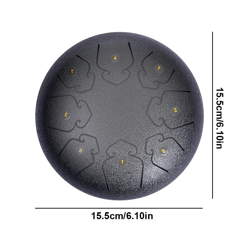 Mini Chakra Drum 6 Inches 8 Notes Waterproof Meditation Rain Chime Ethereal Hand Pan Musician Gift for Family and Friends