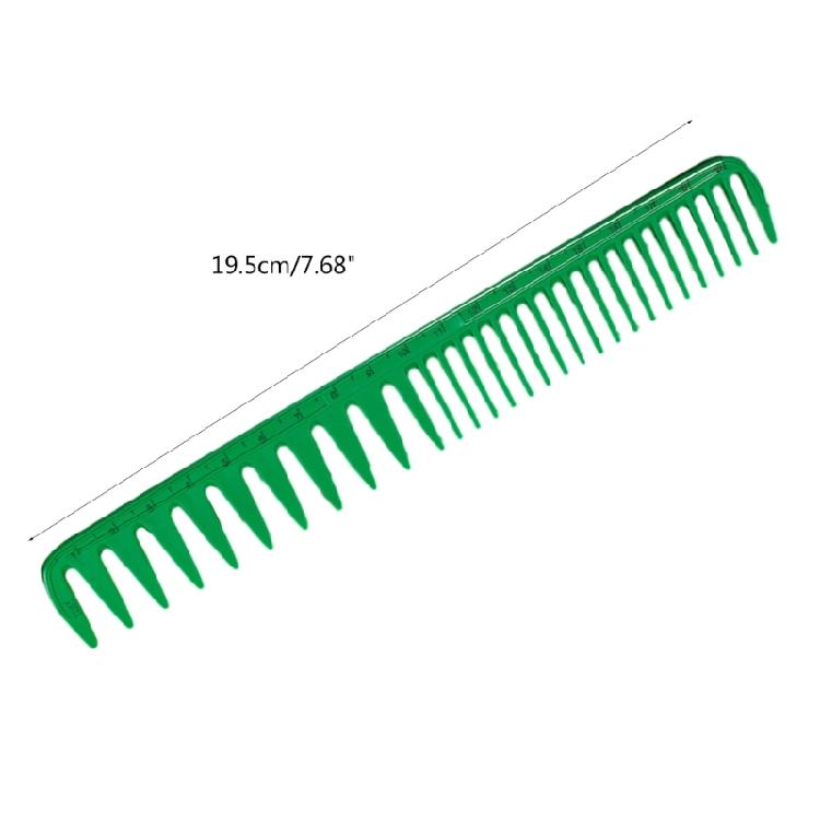 Green Hair Comb for Women Japanese Style Combs with Measurement Scale Wide Teeth
