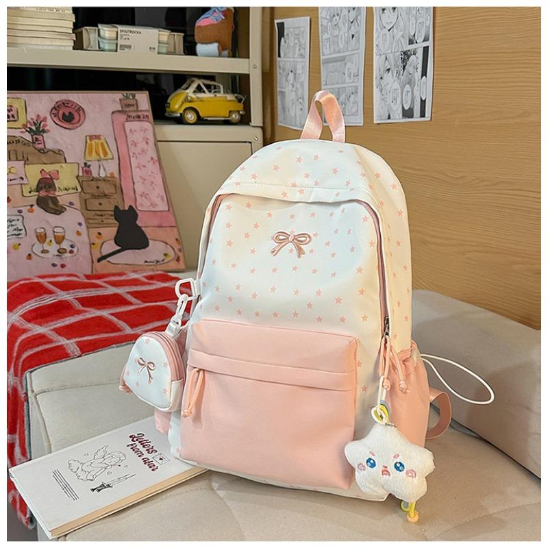 New female cute schoolbag versatile small fresh star bow junior high school college student backpack class backpack