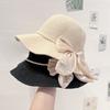 Hat Women's Summer Beach Travel Vacation Pearl Bow Straw Hat Fashion Sunscreen Sun Hat Elegant Sun Hat