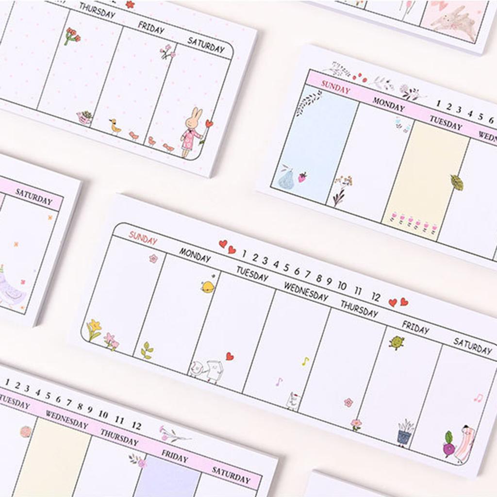 Quality Weekly Planner Notebook Weekly Planning Pads Weekly Calendar Notepads Long-Lasting Random Pattern Style 40page