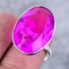 Růžový rubelit Ručně vyrobený 925 Sterlingové stříbro Šperky Prsten Velikost 8 Z2A25