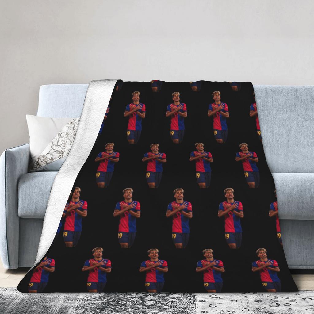 Lamine Y-Yamal Decken Fußball Soccer Flanell Neuheit Warme Überwurfdecke für Zuhause Restaurant Textil Dekoration