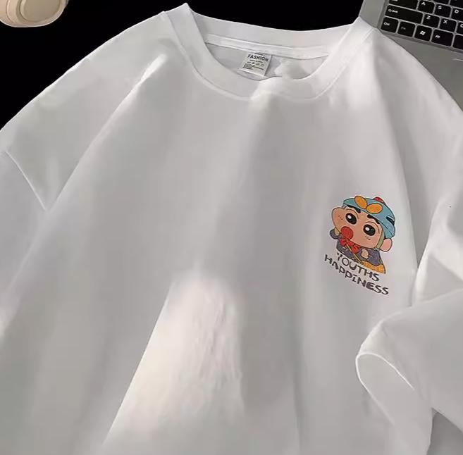 2026 New Crayon Shin-chan Harajuku Men Women Oversized Y2k Short Sleeve Streetwear Casual High Quality Female Male Clothing Tee