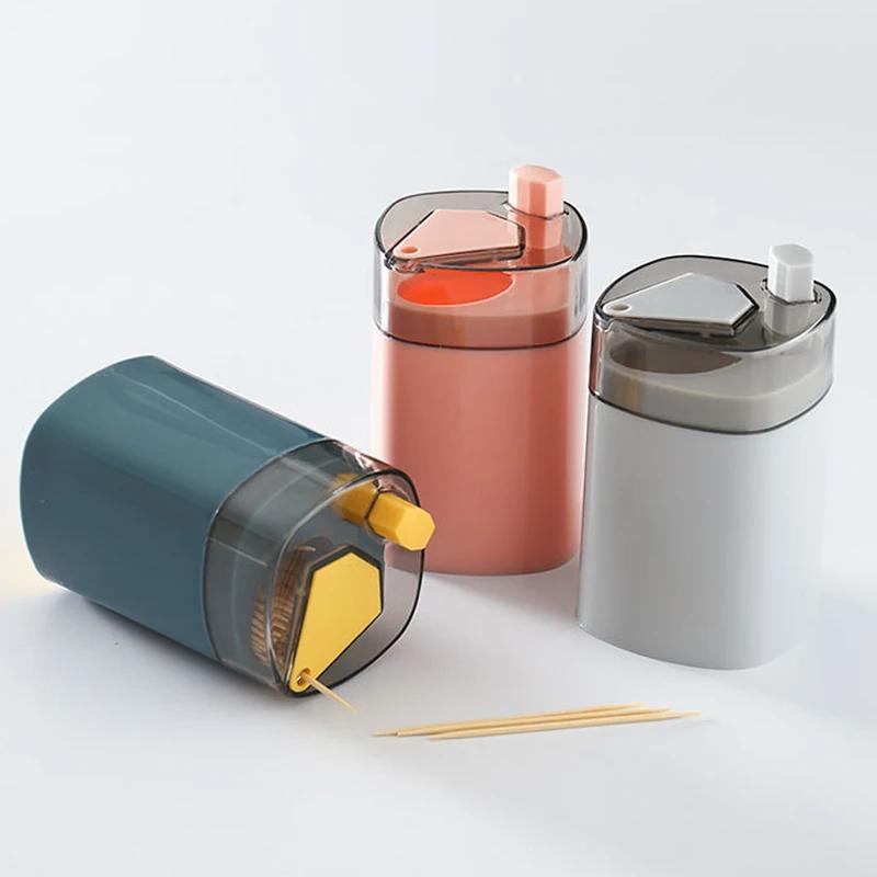 Press Type Toothpick Holder Container Automatic Pops Up Toothpick Dispenser Creative Toothpick Storage Box For Home Dining Room