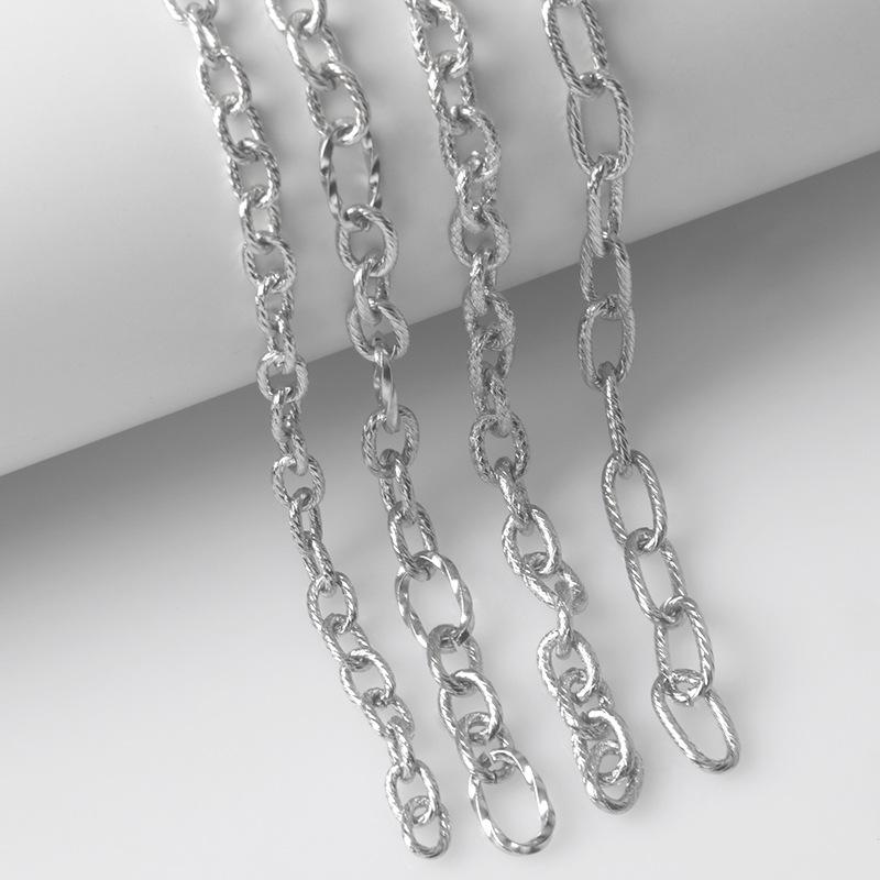 Oval Thread Stainless Steel & Titanium Chain for DIY Jewelry Accessories