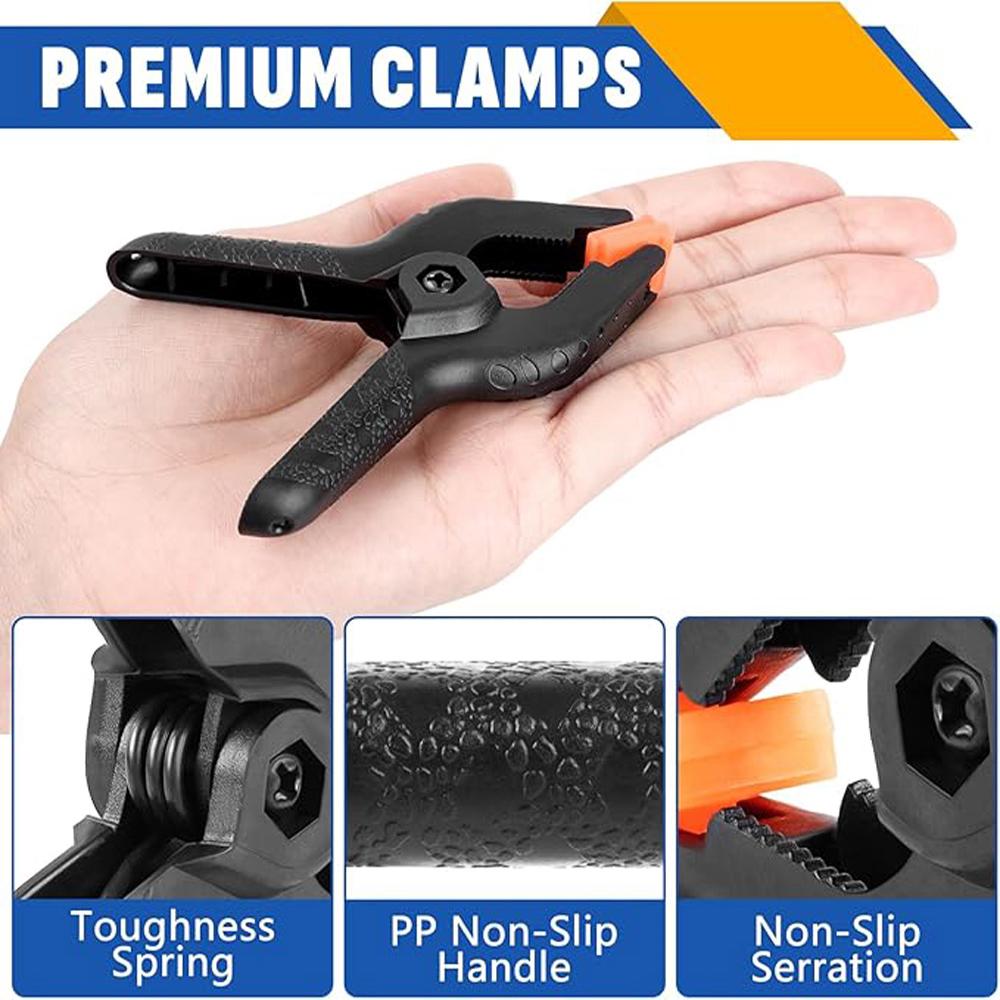 Spring Clamps Heavy Duty For Woodworking, Backdrop Clips, Balloon Arch 3in Plastic Small Clamps Photography Studio Carpenter