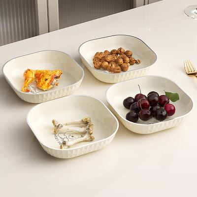 Haushalt Spuckknochenplatte Creme Wind Esstisch Müll Schlackenplatte Spuckknochenplatte Kleiner Teller Snack Obstteller Aufbewahrungsteller