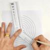 Multifunctional ruler can replace straightedge, protractor, compass, draw arcs, parallel lines, measure line thickness and font