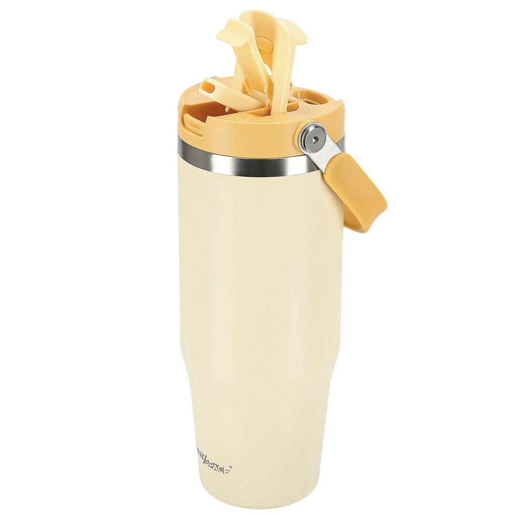 Thermal Mug With Straw And Spout For Coffee & Tea, Leakproof,