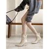 2025 autumn and winter new pointed thin heel high heel temperament thin French fashion sexy beauty female Internet celebrity short boots