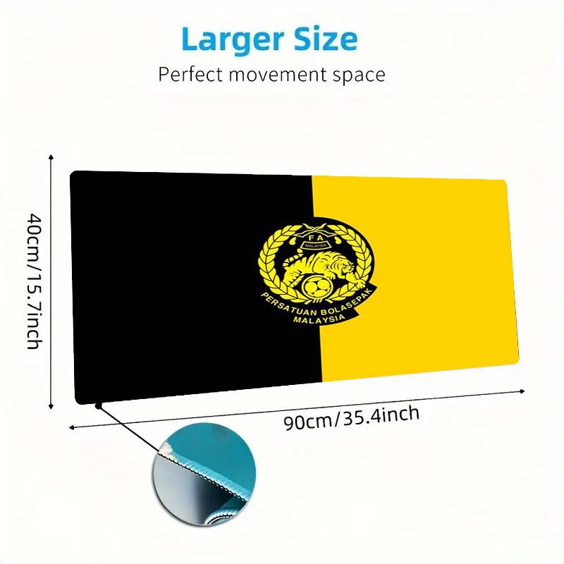 Malaysia Football Color Mouse Pad Large Gaming Table Cushion Non-slip Laptop Tablet Big Mousepad XXL Mat Mini PC Playmat With Lock edge
