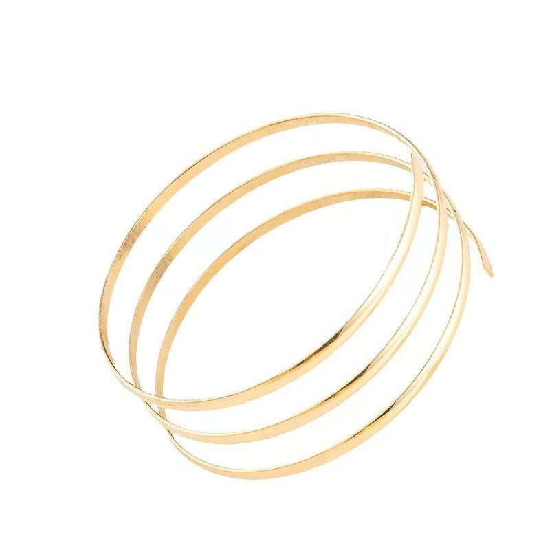 European & American Three-Circle Hollow Geometric Adjustable Metal Bracelet