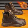Martin Boots Men's High-top Winter Velvet Thermal Tooling Cotton Shoes Men's Two-color Casual