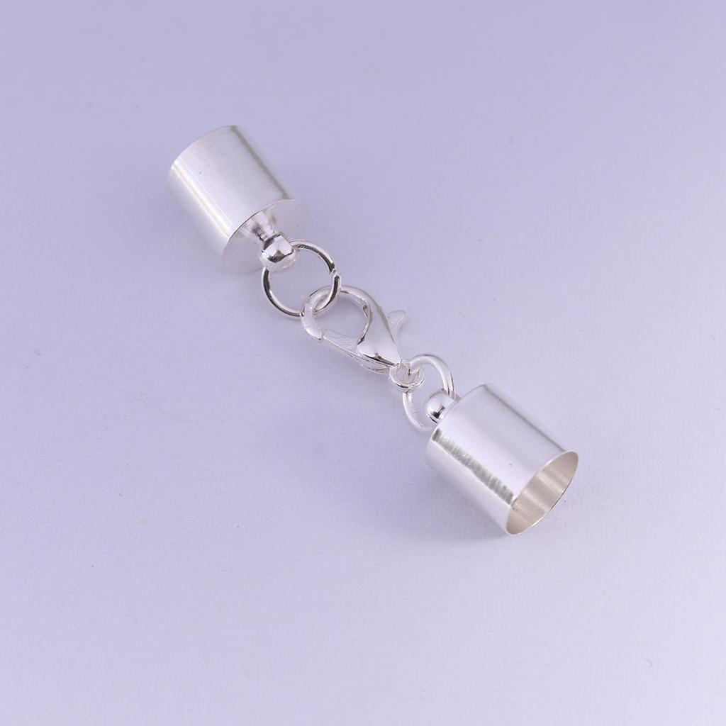10pcs/lot Leather Cord Bracelet Lobster Clasps Hooks 2.5 3 4 5 6 7 8 9 10mm Crimp End Tip Caps Connectors For DIY Jewelry Making
