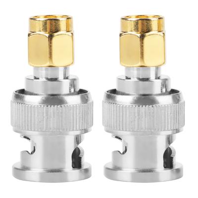 2 Pcs BNC Male To SMA Male Type Connector Adapter Test Converters