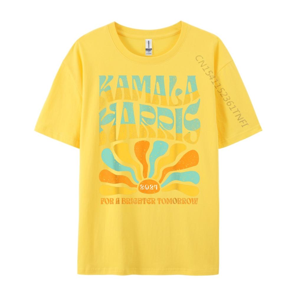Kamala Harris For A Brighter Tomorrow Boho Aesthetic Hiphop Streetwear Meme Tshirt Large Size Tee Shirt