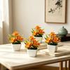 With Flowerpot Artificial Flower Bonsai Green Leaves Faux Potted Flowers  Office Hotel
