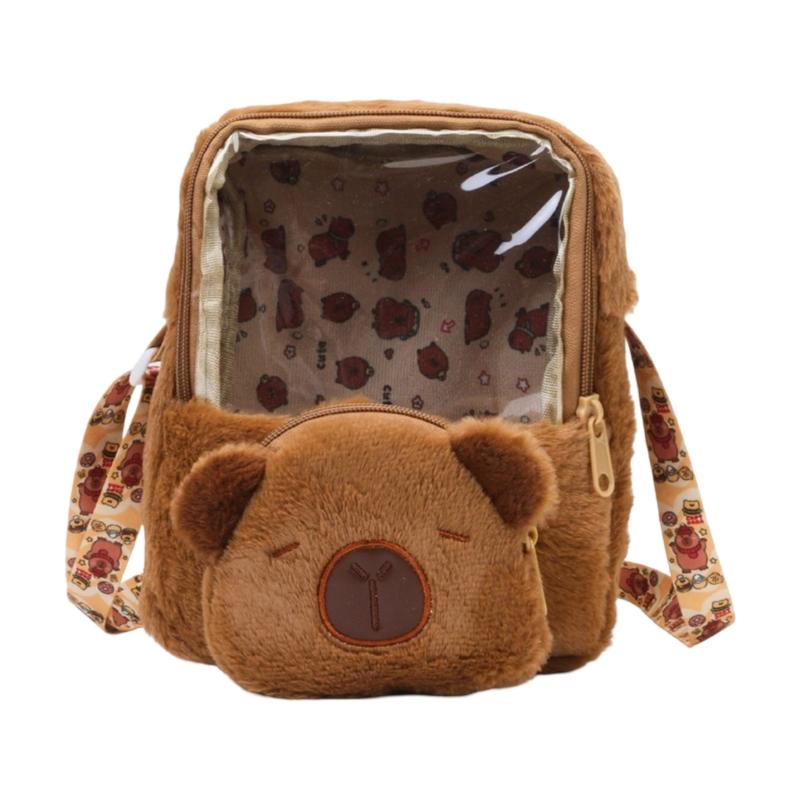 Capybara School Bag Spacious Plush Backpack For Children And Cartoon Lover Spacious And Comfortable Shoulder Bag