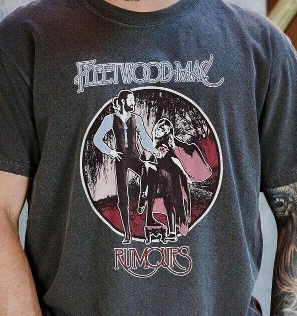 American Fleetwood Mac Rumored Retro Rock Band Men's T-shirt Summer New Retro Fashion Men's and Women's Streetwear