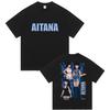 Zangeres Aitana Cuarto Azul Tour 2025 Print T-shirt Unisex Dames Hip Hop Fans Kleding Korte Mouw T-shirts Tops Puur Katoen T-shirt