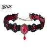 Romantischer Spitzenhalsband-Accessoire Vintage-Halskette Gotischer Choker mit Oval