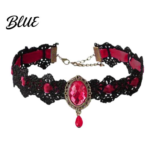 Romantischer Spitzenhalsband-Accessoire Vintage-Halskette Gotischer Choker mit Oval