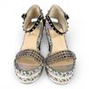 Pristine Christian Louboutin Sandals spike stud wedge sole Silver beige 35 Used