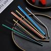 304 Stainless Steel Straw Set Color Metal Straw Restaurant Milk Tea Beverage Coffee Tube Straight Pipe Elbow Set