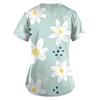 Women Fashion Spring And Summer Oil Painting Print V-neck Short Sleeve Workwear With Pockets Tops