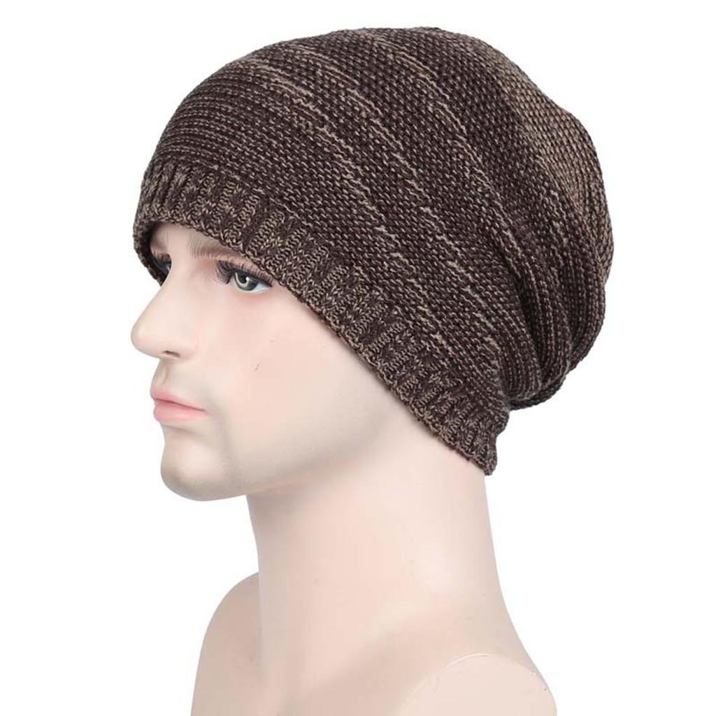 Men's Winter Knitted Beanie Hat Thickened Fleece Lined Warm Outdoor Sports Casual Slouchy Skull Cap for Cold Weather Protection