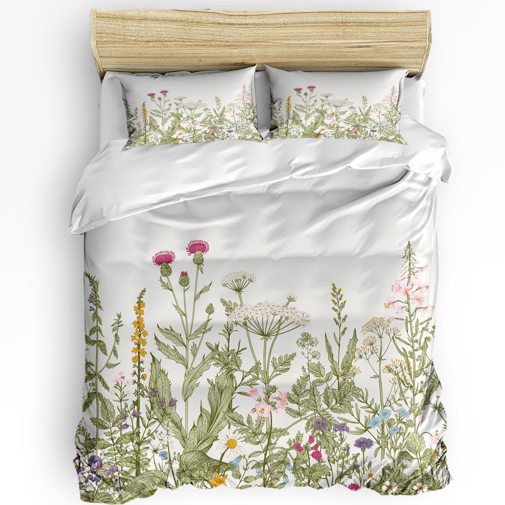 Eucalyptus Green Leaves Plant 3Pcs Bedding Set For Bedroom Double Bed Home Textile Duvet Cover Quilt Cover Pillowcase