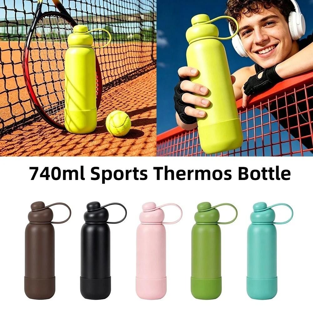 740ml Sports Thermos Bottle Stainless Steel Portable Vacuum Flask Coffee Tumbler Travel