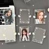 Clear Acrylic Photocard Holder 3 Inch Card Display Colorful Angel Wings Card Holder Bag Pendant Card Protector Bus Card