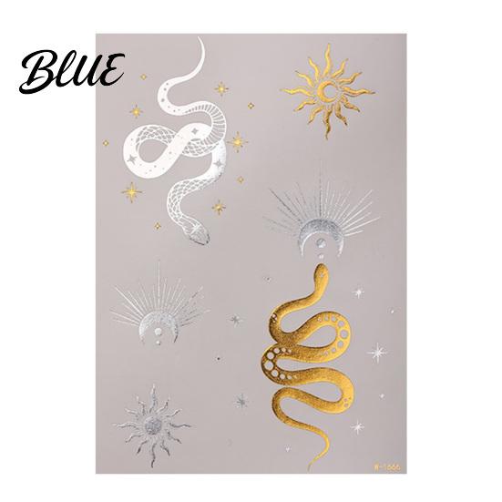 Decorative Body Art Decals Golden Silver-color Metallic Tattoo Sticker for Women Girls Temporary Tattoos Face Arm Decoration Waterproof Fake