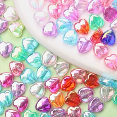 Cercei DIY acrilic brățară colier 150 buc. margele vrac margele 8,5*9 mm pentru realizarea de bijuterii în formă de inimă Accesorii