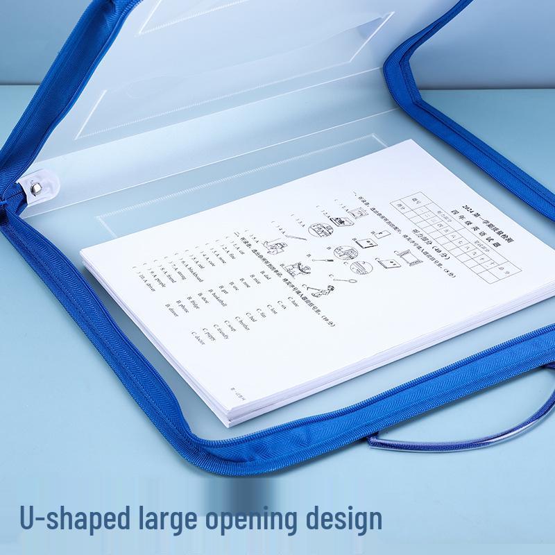 Japanese-Style Transparent Waterproof Zipper File Bag for Documents
