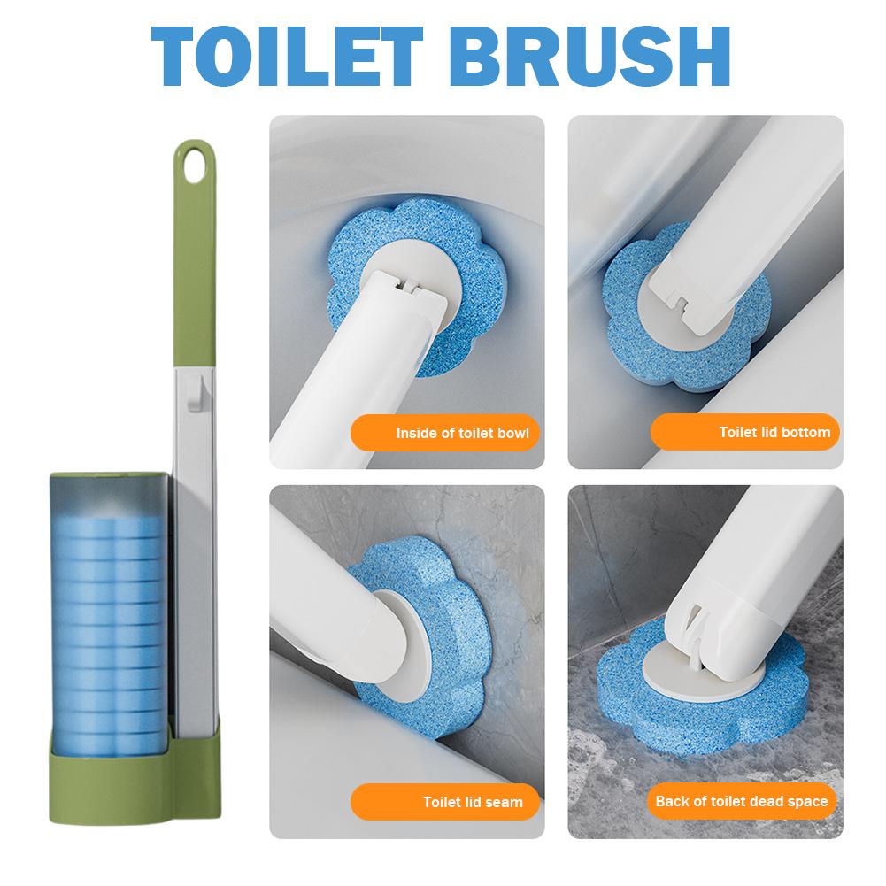 6/24Pcs Disposable Toilet Brush Set Wall-Mounted Bathroom Long Handle Cleaning Tool Toilet Brush Toilet Refills Wc Accessories