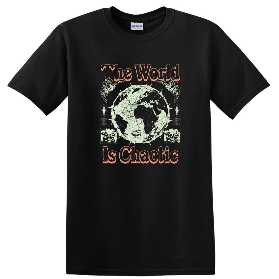 The World Is Chaotic Vintage Graphic T Shirt for Humor Lovers Casual Tee XL
