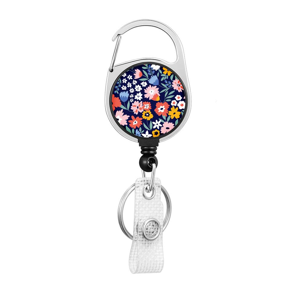Flower Butterfly Chrysanthemum Doctor ID Badge Clip Lanyards Holder Porta Credencial Reel Nurse Retractable Keychain Wholesale