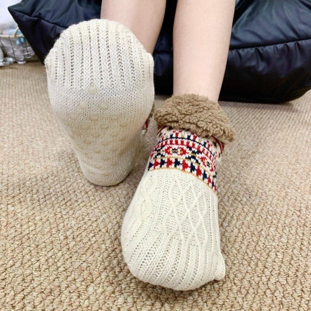 Colorful Floor Socks Non Slip Grip Sleeping Socks Useful Thermal Slipper Socks  Home Wear