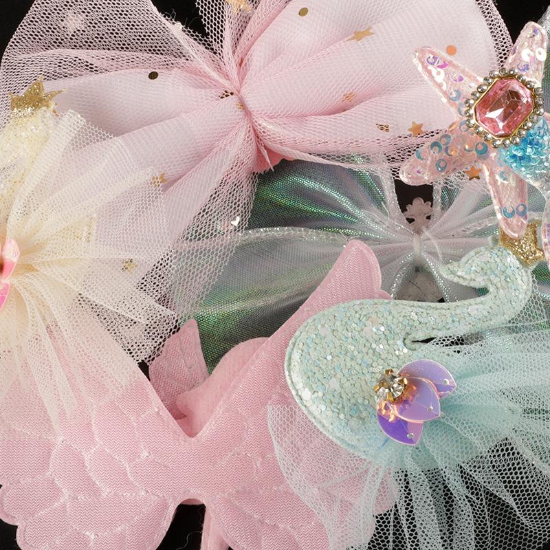 Cute Cartoon Mesh Bow Lace Embroidery Sticker Diy Hand Account Accessories Accessories Brooch Hairpin Hair Accessories Cloth Sticker