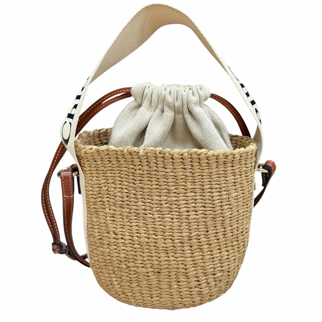 Excellent Chloe Shoulder Bag WODDY Small Basket CHC22Stainless Steel381G55101 Used