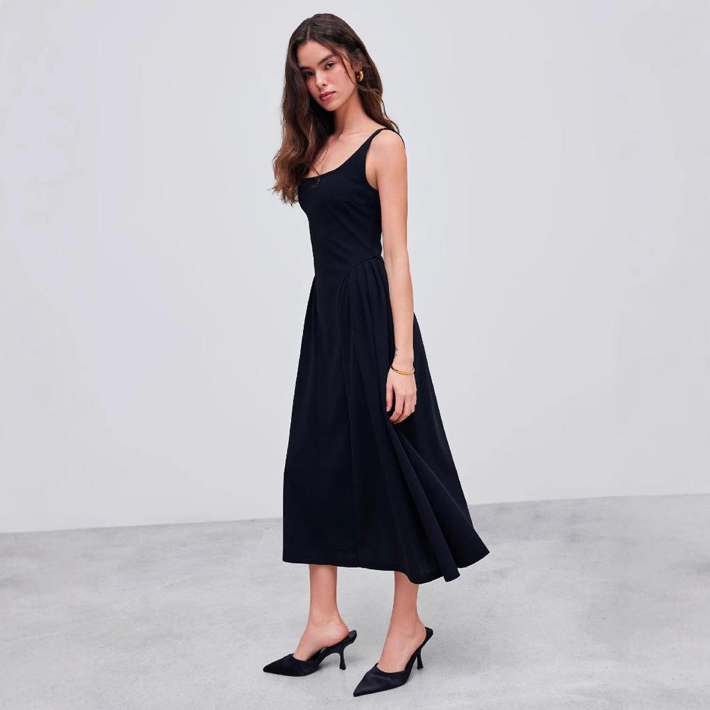 European & American Style Sleeveless Backless Sexy Slim Casual Mid-Length Dress for Women - Spring/Summer Fashion