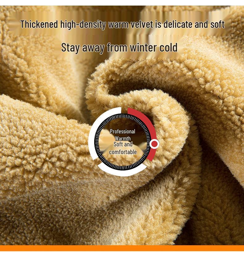 Men's Fleece-Lined Multi-Pocket Jacket: Warm Cotton and Nylon for Autumn and Winter