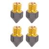 4 Pcs 3D Printer Nozzles Three Hole High Flow Fast Printing Extruders PTFE Coated Brass Print Head