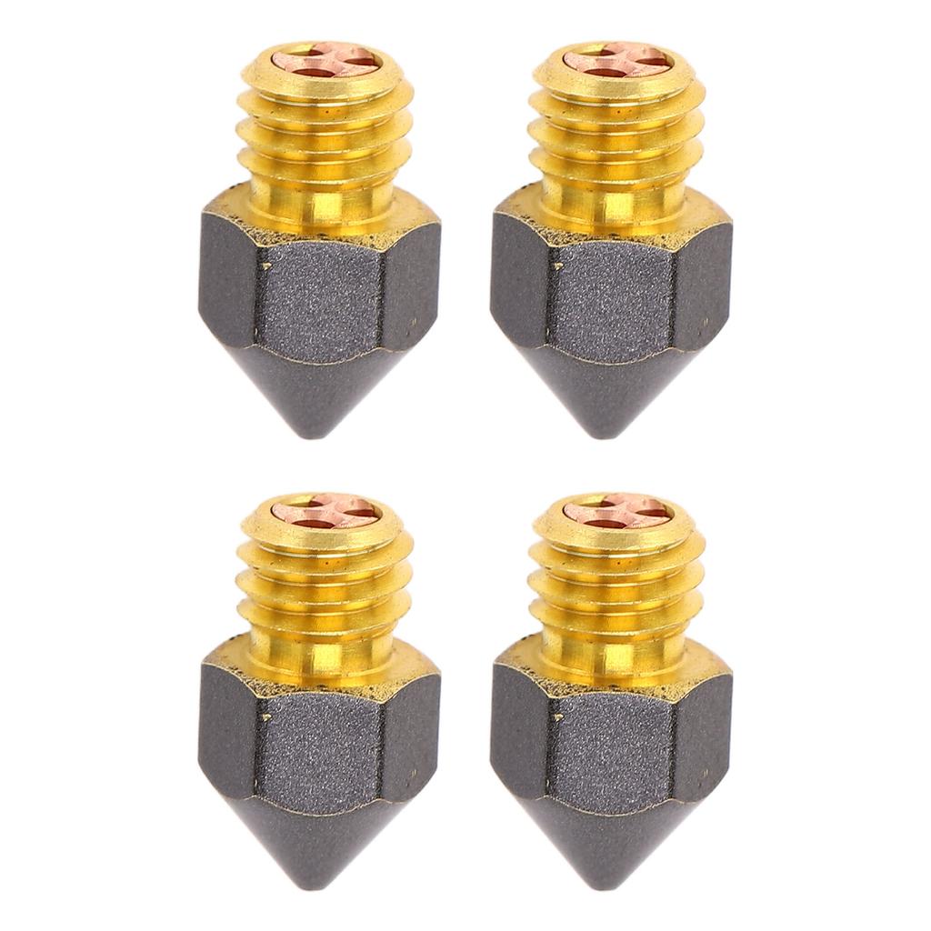 4 Pcs 3D Printer Nozzles Three Hole High Flow Fast Printing Extruders PTFE Coated Brass Print Head