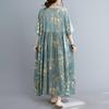 Short Sleeve Oversize Cotton Vintage Women Casual Loose Long Dresses