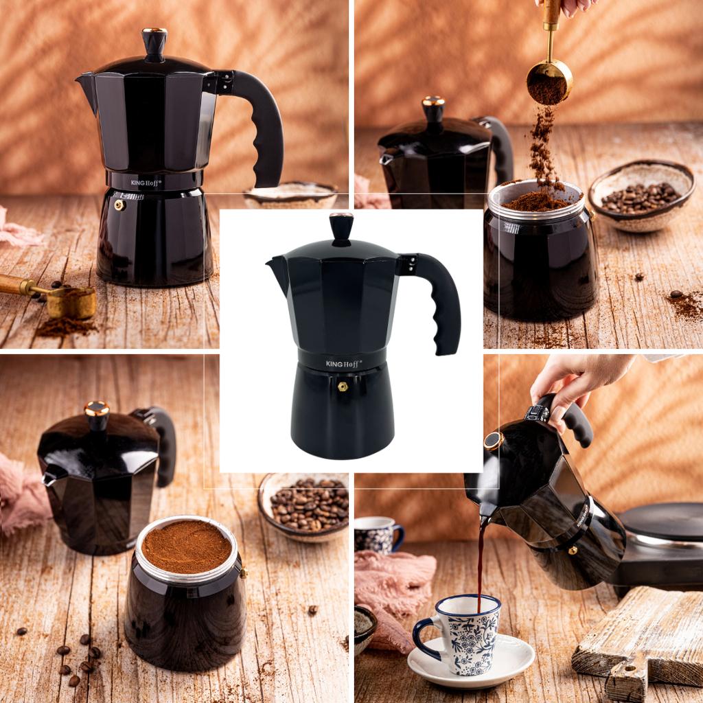 Kawiarka Espresso Kafeterka Ciśnieniowa KINGHOFF 600ml 12 Filiżanek KH-1885