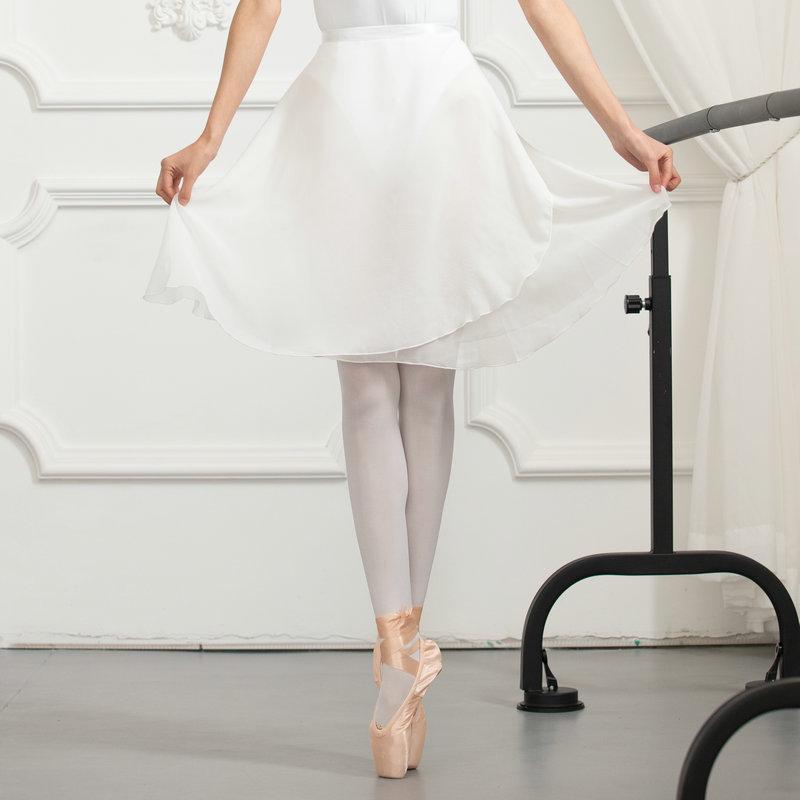 

Women s Flowing Chiffon Ballet Tie-Up Skirt for Dance Practice One Size білий